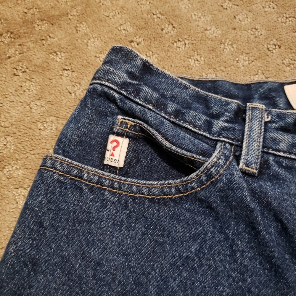 Vintage Guess Blue Jeans Men's 29 Narrow Leg Denim Made in USA 90s 80s Retro - Picture 4 of 11